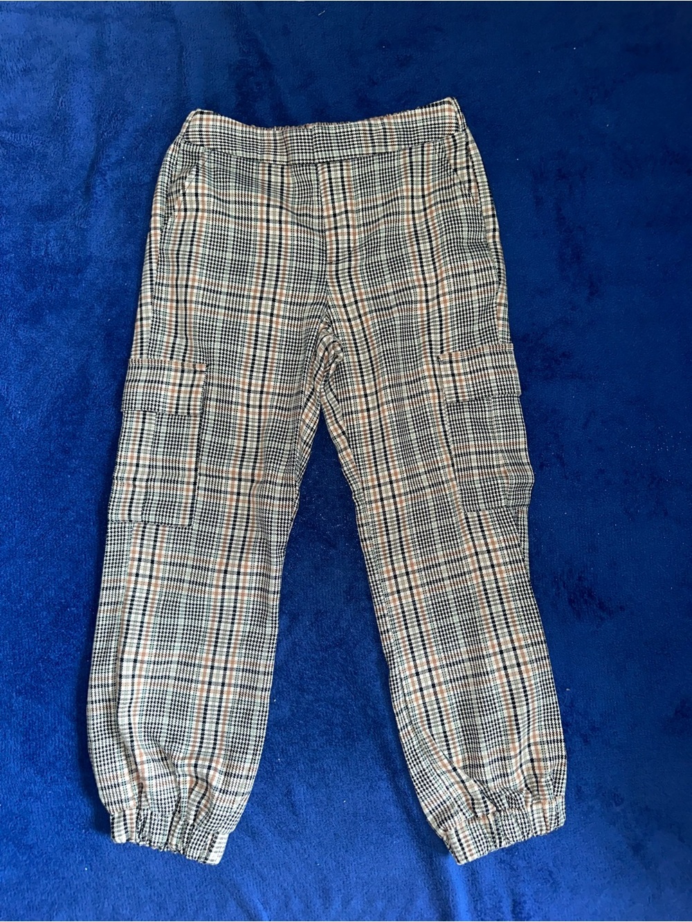 New Girls Forever 21 Kids Cargo Plaid Tartan Jogger Pants Size 5/6 NWT Dressy